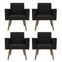 Ver imagem 1 de Kit 4 Cadeira para Recepção Barbearia Sala de Espera Lina Preto