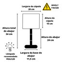 Ver imagem 5 de Abajur Sofia para Quarto Luminária Cúpula Linho