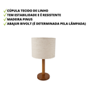 Ver imagem 2 de Abajur Sofia para Quarto Luminária Cúpula Linho