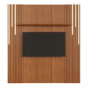 Ver imagem 2 de Painel para TV até 75 Polegada 100% MDF com Prateleira 234 x 250cm com 2 LED'S Cascata Apolo Moderno