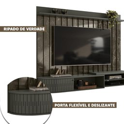 Painel Ripado Suspenso Para TV Até 75 Polegadas Jade Oliva Ímola Madetec - 3