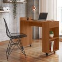 Ver imagem 1 de Mesa Escrivaninha Alessa Lukaliam Móveis 3 Espaços Armazenamento Jequitiba