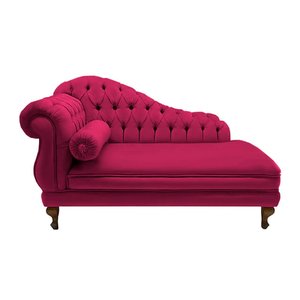 Recamier Divã Namoradeira Larissa 150cm Direito de Quem Senta Corano Rosa Pink - Mb Decor