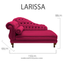 Recamier Divã Namoradeira Larissa 150cm Direito de Quem Senta Corano Rosa Pink - Mb Decor - 4