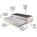 Ver imagem 4 de Bicama Box Solteiro Linho Bege 96x203x28 Cm com Colchão Auxiliar Ecoflex