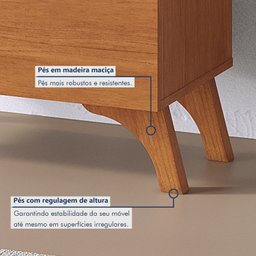 Cristaleira 2 Portas 1 Gaveta 3 Prateleiras com Led Pés em Madeira Maciça Grecia New - 12