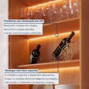 Ver imagem 4 de Cristaleira 2 Portas 1 Gaveta 3 Prateleiras com Led Pés em Madeira Maciça Grecia New