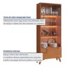 Cristaleira 2 Portas 1 Gaveta 3 Prateleiras com Led Pés em Madeira Maciça Grecia New - 5