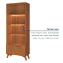 Ver imagem 7 de Cristaleira 2 Portas 1 Gaveta 3 Prateleiras com Led Pés em Madeira Maciça Grecia New