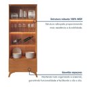 Ver imagem 6 de Cristaleira 2 Portas 1 Gaveta 3 Prateleiras com LED Pés em Madeira Maciça Grecia New Marrom/Marromle