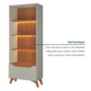 Ver imagem 7 de Cristaleira 2 Portas 1 Gaveta 3 Prateleiras com Led Pés em Madeira Maciça Grecia New