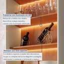 Ver imagem 4 de Cristaleira 2 Portas 1 Gaveta 3 Prateleiras com Led Pés em Madeira Maciça Grecia New