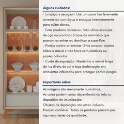 Cristaleira com Adega e Iluminação Led com Pés em Madeira Maciça Laqueado e 1 Gaveta Prime - 11