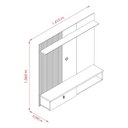 Ver imagem 3 de Painel Suspenso com Prateleira 141cm Iris 292 Madetec