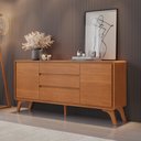 Ver imagem 2 de Buffet 2 Portas 3 Gavetas 165cm Pés em Madeira Maciça Ares