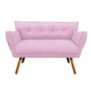 Ver imagem 2 de Kit 01 Namoradeira e 02 Poltronas Anitta Suede Rosa Bebê