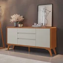 Ver imagem 2 de Buffet 2 Portas 3 Gavetas 165cm Pés em Madeira Maciça Ares