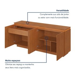 Buffet 4 Portas com Led Lux 100% Mdf - 12