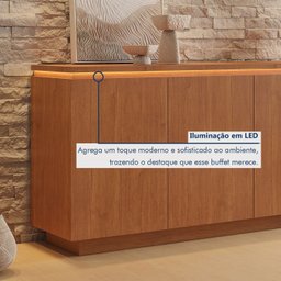 Buffet 4 Portas com Led Lux 100% Mdf - 8