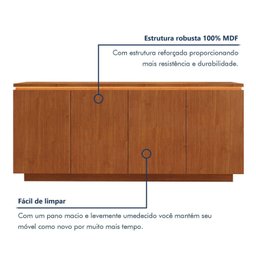 Buffet 4 Portas com Led Lux 100% Mdf - 10
