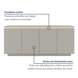 Buffet 4 Portas com Led 183,5 Cm Lux 100% Mdf - 13