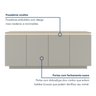 Buffet Aparador 4 Portas com Gaveta Lux com Led - 13