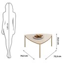 Ver imagem 4 de Mesa de Centro Lina Oval MDF Metal Pintado 76.5cm Off White DJ Móveis