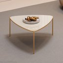 Ver imagem 3 de Mesa de Centro Lina Oval MDF Metal Pintado 76.5cm Off White DJ Móveis