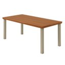 Ver imagem 2 de Mesa de Jantar 6 Lugares Industrial Madeira Maciça 160x90cm Athenas Marrom Dourado/Marrom