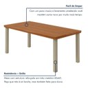 Ver imagem 6 de Mesa de Jantar 6 Lugares Industrial Madeira Maciça 160x90cm Athenas Marrom Dourado/Marrom