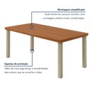 Ver imagem 4 de Mesa de Jantar 6 Lugares Industrial Madeira Maciça 160x90cm Athenas Marrom Dourado/Marrom