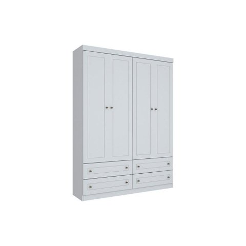 Guarda Roupa Solteiro 4 Portas com 4 Gavetas Elegante Americano Henn