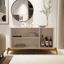 Ver imagem 7 de Kit 2 Peças com Cristaleira e Buffet Cantos Curvos com Vidro 100% MDF e Madeira Maciça Buriti Branco