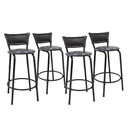 Ver imagem 1 de Kit 4 Banquetas para Balcão Cozinha Gourmet Junco Preto Bancada Ilha Banco 60cm Itagold