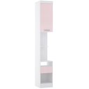 Ver imagem 5 de Guarda Roupa Modulado de Solteiro Alpes Branco com Rosa 5 Peças - Luciane