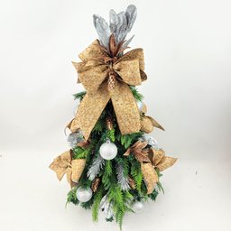Mini Árvore de Natal Prata Decorada Exclusivo Inigual - 3