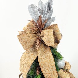 Mini Árvore de Natal Prata Decorada Exclusivo Inigual - 4