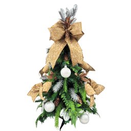 Mini Árvore de Natal Prata Decorada Exclusivo Inigual - 1