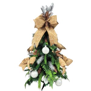 Mini Árvore de Natal Prata Decorada Exclusivo Inigual