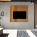 Ver imagem 4 de Rack com Painel para TV até 58 Polegadas Ripado Pés em Madeira Maciça 100% MDF 136CMX154CM Boto Espr