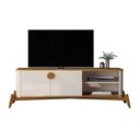 Ver imagem 7 de Rack com Painel para TV até 58 Polegadas Ripado Pés em Madeira Maciça 100% MDF 136CMX154CM Boto Espresso Móveis Bege