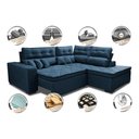 Ver imagem 3 de Sofá de Canto 2.60x2.36m Retrátil e Reclinável com Molas Cama inBox Platinum Direito Suede Azul