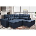 Ver imagem 1 de Sofá de Canto 2.60x2.36m Retrátil e Reclinável com Molas Cama inBox Platinum Direito Suede Azul