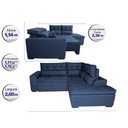 Ver imagem 2 de Sofá de Canto 2.60x2.36m Retrátil e Reclinável com Molas Cama inBox Platinum Direito Suede Azul