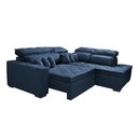 Ver mais imagens de Sofá de Canto 2.60x2.36m Retrátil e Reclinável com Molas Cama inBox Platinum Direito Suede Azul