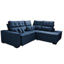 Ver imagem 7 de Sofá de Canto 2.60x2.36m Retrátil e Reclinável com Molas Cama inBox Platinum Direito Suede Azul
