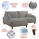 Ver imagem 7 de Sofá 2 Lugares com Chaise Lado Esquerdo 185cm em Linho Mercúrio Cinza