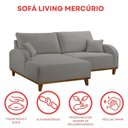 Ver imagem 6 de Sofá 2 Lugares com Chaise Lado Esquerdo 185cm em Linho Mercúrio Cinza