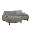 Ver imagem 2 de Sofá 2 Lugares com Chaise Lado Esquerdo 185cm em Linho Mercúrio Cinza