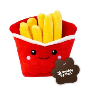 Pelúcia para Cachorro Batata Frita Som Crocante+apito Muddy